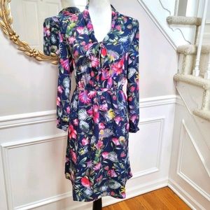 J.Crew Tie-neck Midi dress Dutch floral Small